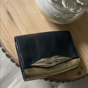 Diane von Furstenberg DVF
Smooth Leather Evening Lip Gold Hardware Clutch
